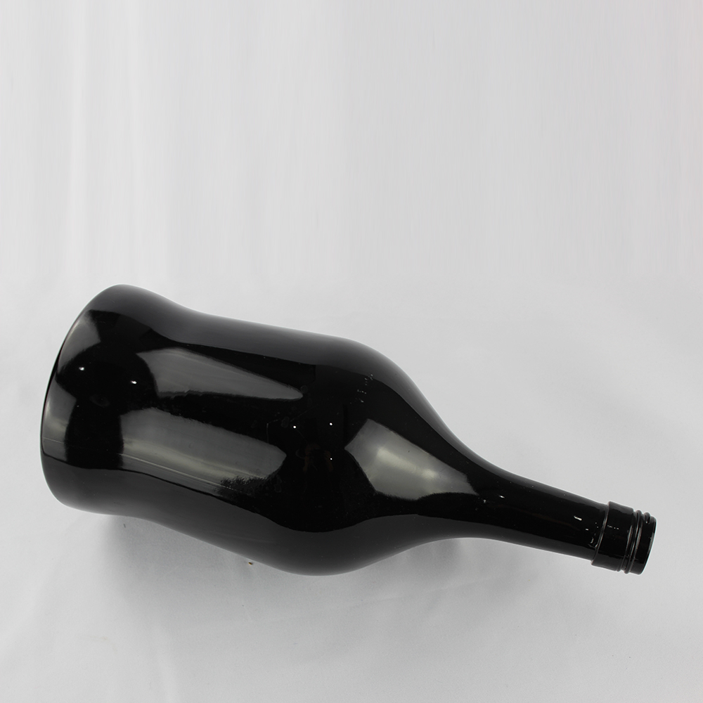 Black 1L Liquor Glass Bottle