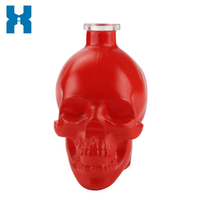 Red 700ml Skull Spirit Glass Bottle